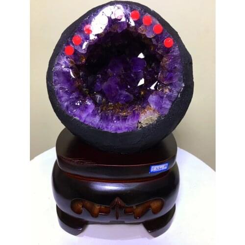 Uruguay titanium amethyst money bag, wealth town house, radiation proof, collectible.The market is rare, can not be found