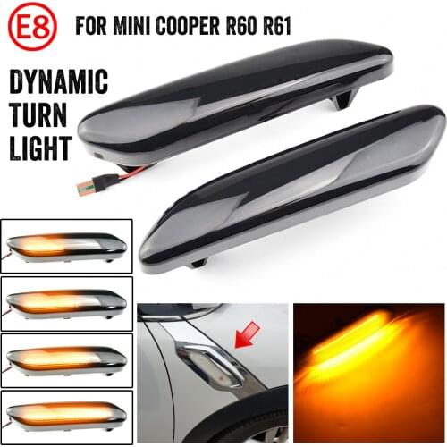 For BMW MINI COOPER R60 R61 COUNTRYMAN PACEMAN Dynamic scroll flashing LED Side Marker Indicator Lamp Turn Signal Fender Lights