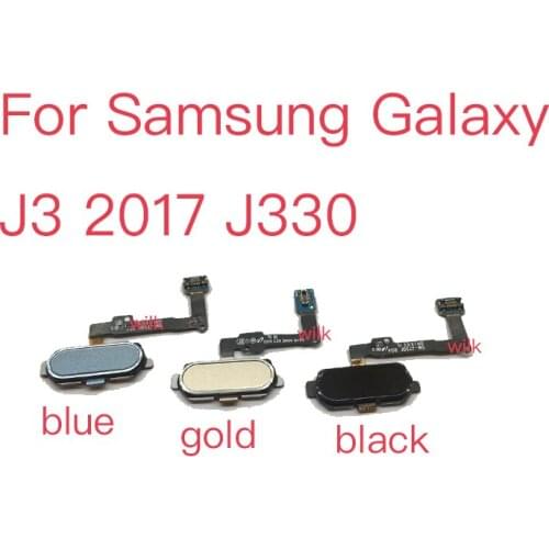 For Samsung Galaxy J3 2017 J330 Home Button Fingerprint Sensor Flex Cable Replacement Repair Parts