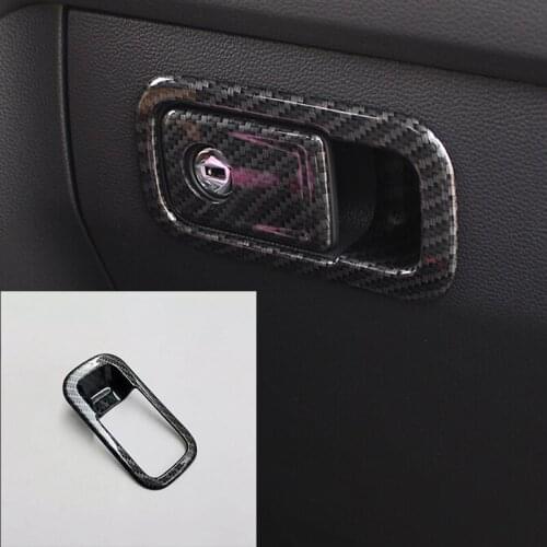 For Tiguan mk2 2017 2018 ABS Carbon fibre copilot glove Box handle bowl cover Trim Car Accessories Styling 1pcs