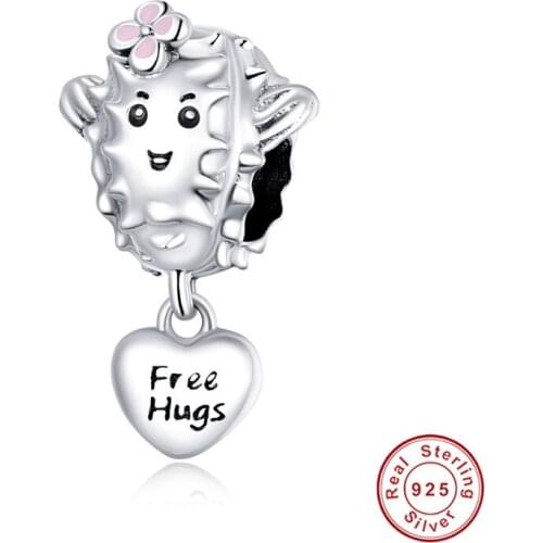 Fit Pan bracelet beads 100% 925 sterling silver plant flower charm for original bracelet or necklace pendant DIY jewelry