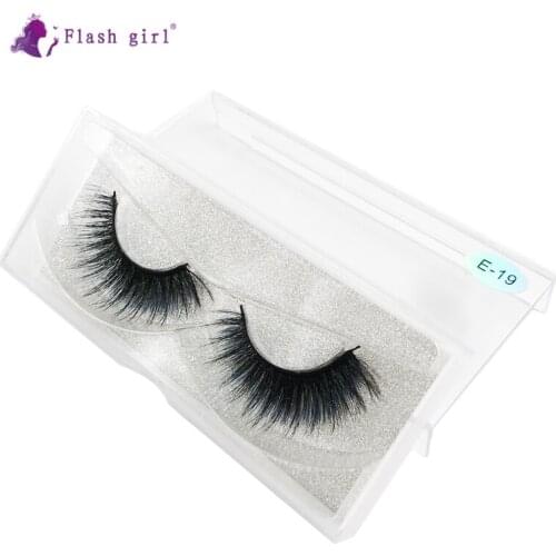 Flash Girl New Design 1 Pair Mink Eyelashes E-19 3D Natural Soft False Eyelash Makeup Colorful Fake Eye Lashes