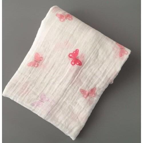 Cotton Baby Blanket Gauze Scarf Bath Towel Newborn Angel Wings Pattern Swaddling Breathable Blanket