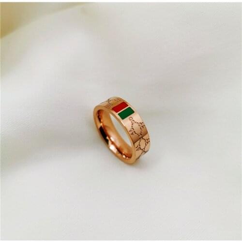 Stainless Steel Ring Rose Gold Titanium Wedding Bridal Rings Famous Brand Love Promise Rings For Women Wholesale