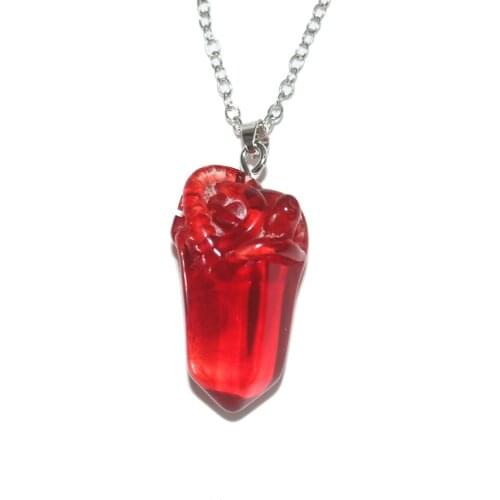 Creative Horror Anatomical Cardiac 3D Simulated Real Heart Pendant Necklace Men Women Bloody Atrium Statement Necklace Gifts