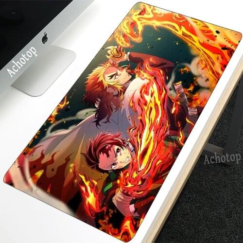 2021 Anime Demon Slayer Gaming Large Mouse Pad Computer Mousepad Lock Edge Keyboard Desk Mat gifts