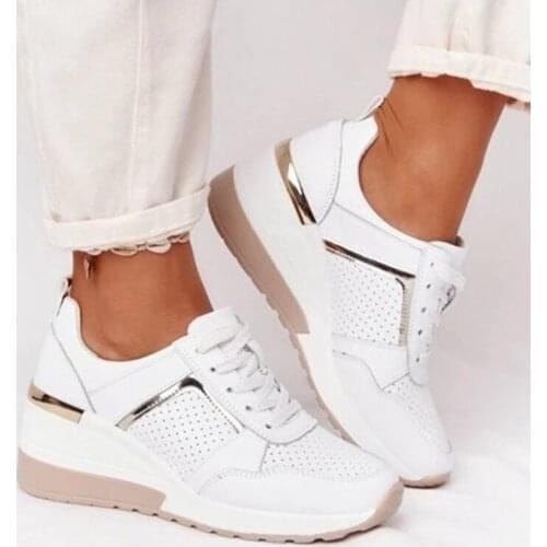 Brand Design Fashion Women Casual Shoes Height Increasing Sport Wedge Shoes Air Cushion Comfortable Sneakers Zapatos De Mujer