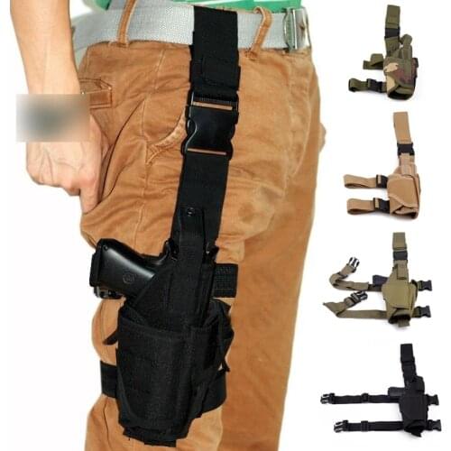 Hunting Bag Airsoft Tactical Gun Pistol Drop Leg Holster Right Hand Hunting Magazine