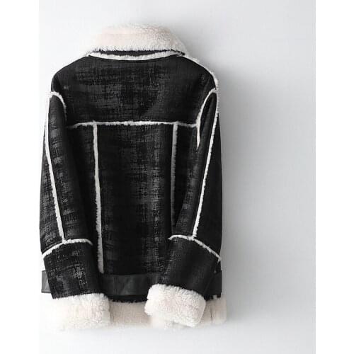 Coat Winter Women Real Fur Coat Female Sheep Shearling Jacket 100% Wool Coat Women Korean Outwear Manteau Femme MY4443