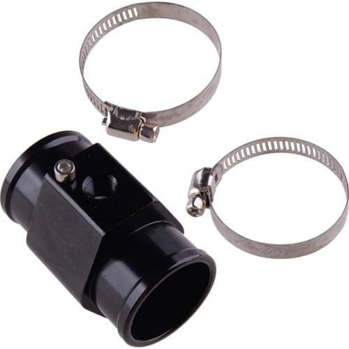 38mm Water Temp Temperature Joint Pipe Sensor Gauge Radiator Hose Adapter With Clamp Black Fit for Most Cars