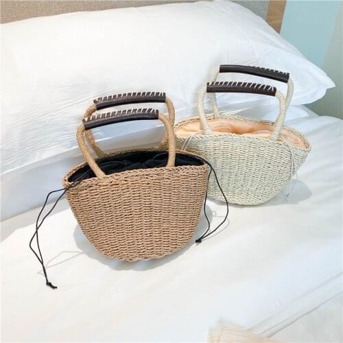 Knitting Straw Bag Drawstring Women Purse Fashion Beach Bag High Quality Purses And Handbags Luxury Designer Handbags Tote Bag