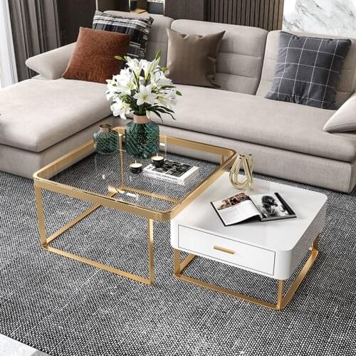 Simple Home Furniture Coffee Table Small Apartment Square Bedside Tables Post-modern Clothing Store Living Room Console Table