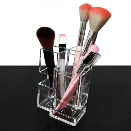Clear Acrylic Cosmetic Makeup Organizer Brush Holder Cosmetic Storage Display Box Case Stand Rack Pen Holder