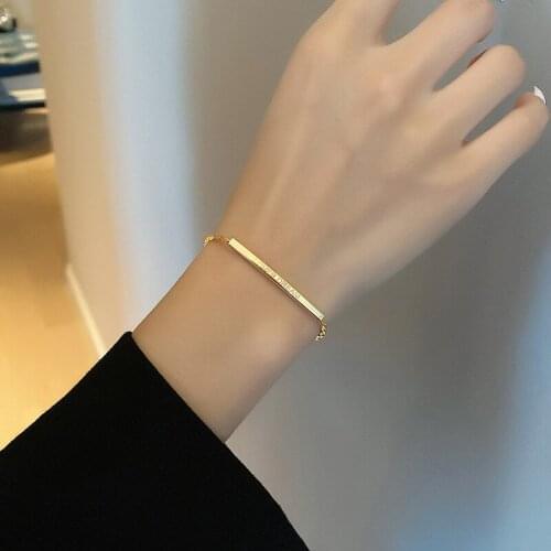 Letter Geometry Bracelet For Women Adjustable Size Korea Fashion Hand Strap Simplicity Delicate Couples Anniversary Jewelry Gift