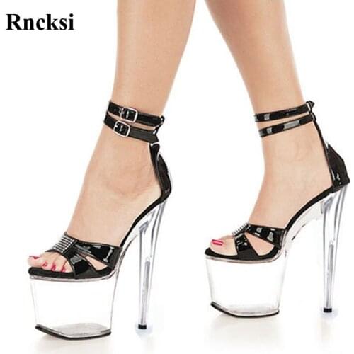 Rncksi Women New Sexy Straps platform 20cm ultra high heels Fashion sandals Night clubbing Girls Pole Dance Party Sandals Shoes