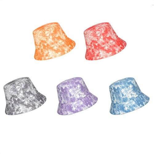 Tie-dye fisherman hat fashion outdoor sun hat Korean street trend wild basin hat personality male and female hip-hop hat