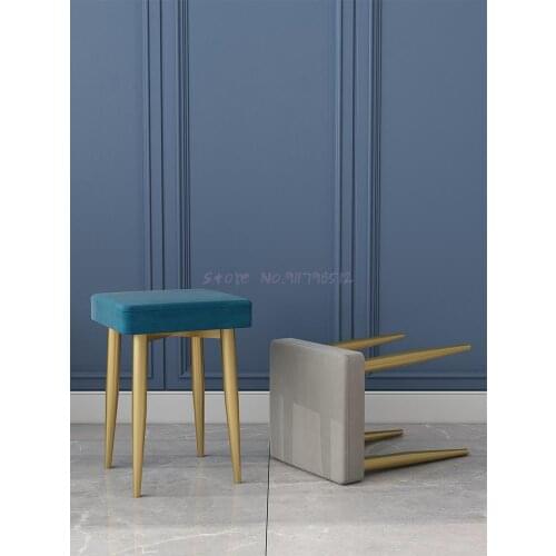 Modern minimalist home bedroom makeup chair dressing stool rectangular clothing store cloakroom shoe changing stool Nordic style