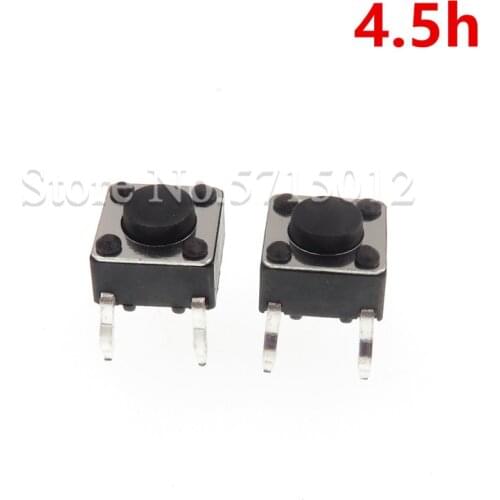 200pcs/lot 6x6x4.5mm Tactile Push Button Switch Momentary Tact micro switches 4pin copper feet reset