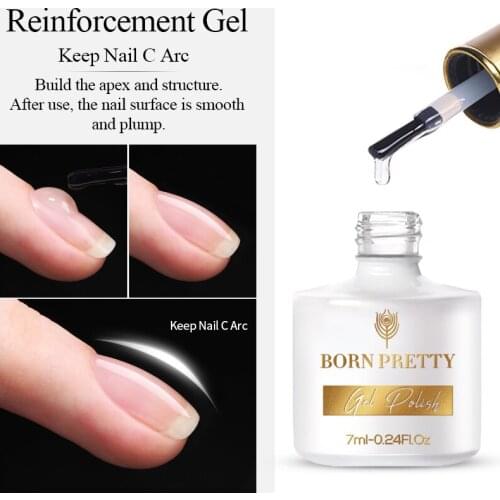 BORN PRETTY Reinforcement Gel Nail Polish Base Coat No Wipe Top Coat Long Lasting Quick Building Gel Soak Off Nail Art Manicure