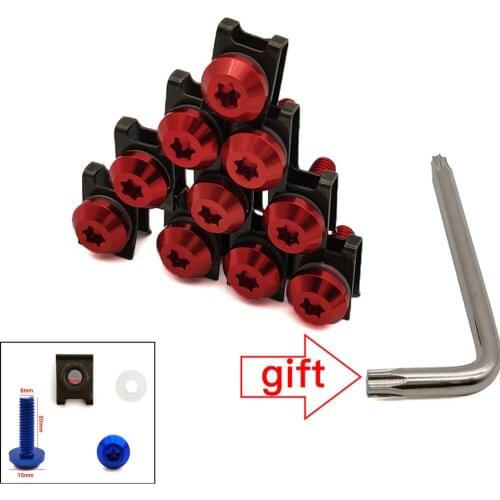 For Honda CB400SF CB1100 CB600F CB1000R CBR900RR CBR600F Universal Motorcycle Fairing Body Bolts Scooter Clips Screw Nuts M6