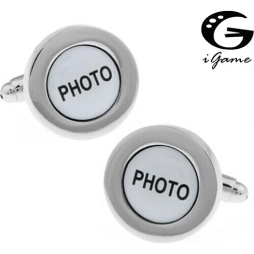 IGame Photo Cuff Links Brass Material Round Design Free Shipping