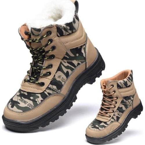 Work Boots Safety Steel Toe Shoes warm snow boots Outdoor Hiking Boots Anti-Piercing Protective Footwear safety shoes