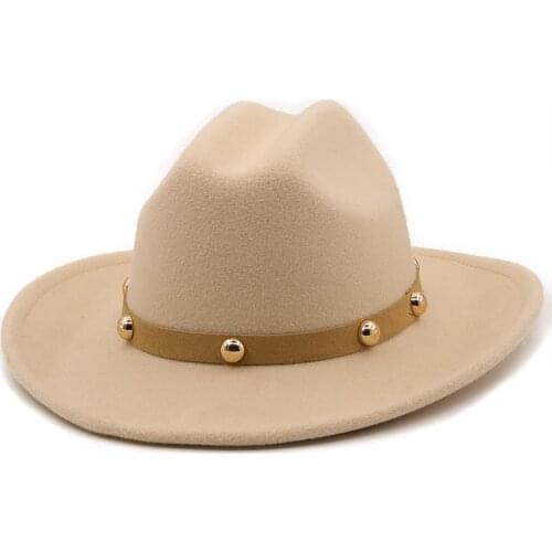 Women Men Wool white black Fedora Hat Wide Brim Jazz Hat With Punk Ribbon Gentleman Elegant Lady Church Fascinator Hat