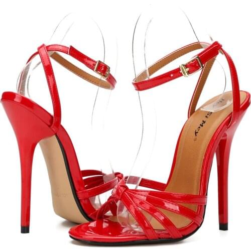 Women Patent Leather Stiletto High Heels Pointed Toe Sandals Buckle Strap Party Dress sandles leather gladiator sandal