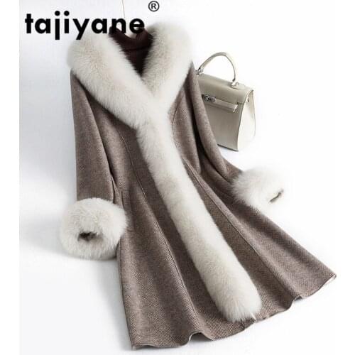 Coat Fur Real Fox Fur Collar Wool Jacket Autumn Winter Coat Women Clothes 2021 Korean Vintage Sheep Shearling Abrigo Mujer T3653