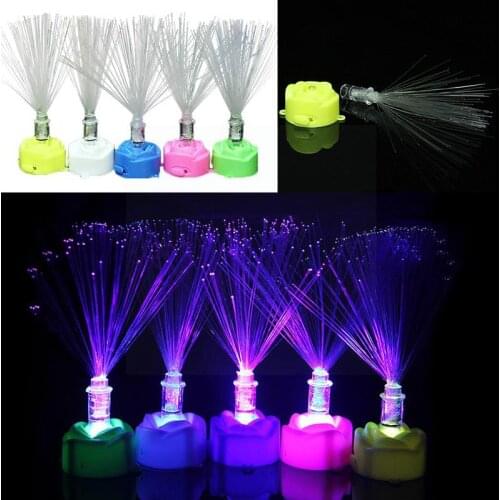 1PC Color Changing LED Fiber Optic LampTraditional Holiday Optical Night Toys Small LED Wedding Light Lamps Decorative Lumi Q0Q4