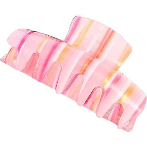 1pc Fashion Women Ladies Girls Acrylic Hair Claw Clip Stripe Pattern Design Large Hair Catch Clip Hair Jaw Clip Hair Accessories