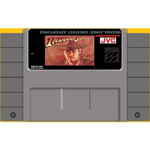 Indiana Jones Greatest Adventure 46 Pin 16 Bit Grey Game Card For USA NTSC Game Player
