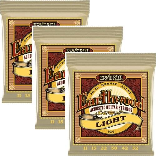 3 Sets EniBall Earthwood 80/20 Bronze Alloy Acoustic Guitar Strings