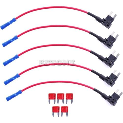 5Pcs Mini ATM Fuse Adapter tap Dual Circuit Adapter Holder For Car Auto