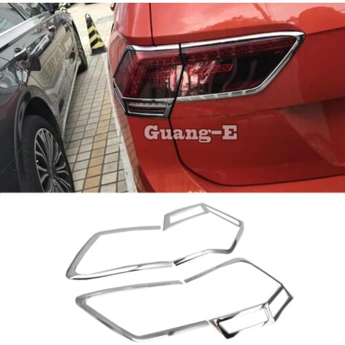 For Volkswagen Tiguan L TiguanL MK2 2016 2017 2018 2019 2020 ABS Chrome Trim Tail Light Rear Back Frame Car Lamp Cover 4pcs