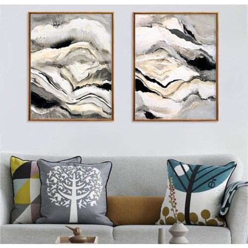 Modern Chinese Style Abstract Artistic Conception Study Bedroom Living Room Home Painting Canvas Wall Art Frameless Picture