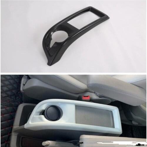 Carbon Fiber Style ABS Car Inner Water cup Holder Gear Handbrake Cover Trim Fit For Ford Tourneo Custom 2016