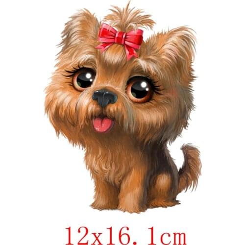 Dawasaru Cartoon Yorkshire Terrier Dog Car Funny Stickers Decal Laptop Truck Motorcycles Auto Accessories Decoration PVC 16*12cm