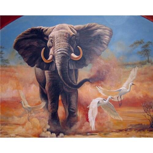 DIY Painting By Numbers Elephant Kit Oil Picture By Numbers Animals Wall Art Acrylic Paintings On Canvas Home Decoration Gift