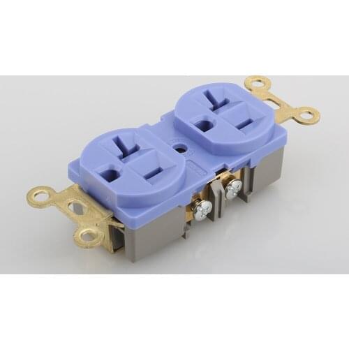 New 2PCS HIFI US AC Power duplex Receptacle Socket Gold Plated Wall outlet chassis
