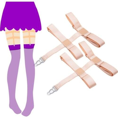 European and American Formal Ladies Stockings Non-slip Garter Belt Gourd Buckle F Type-Skin Tone garter