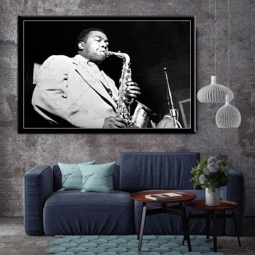 Art Poster Charlie Parker Jazz Saxophone Musician Canvas Painting Retro Wall Pictures Prints for Living Room Home Decor