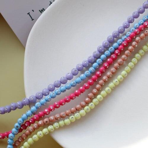 Inlaid Drill Color Cute round Beads Collection Export Remaining DIY Earrings Jewelry Accessories Hairpin Material