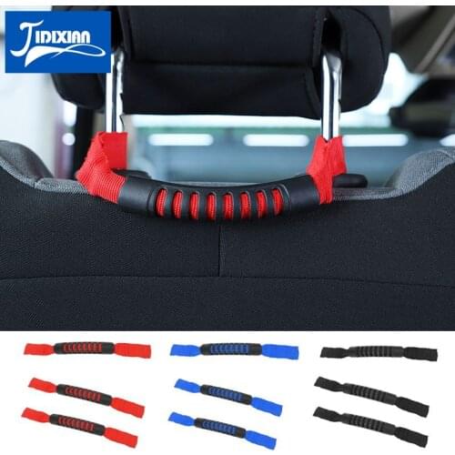 MOPAI 2 PCS Car Interior Armrest Front Seat Headrest Grab Handle Kit for Jeep Wrangler TJ CJ YJ JK JL Car Accessories Styling