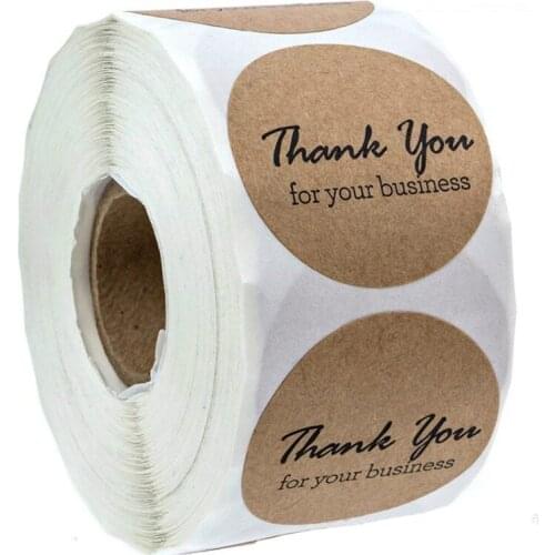 Round Kraft Thank You for Your Business Stickers seal label Christmas Decoration Stickers Stationery Sticker
