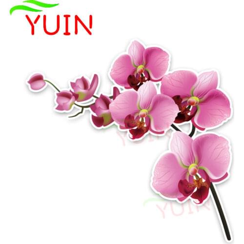 Fashion Car Sticker Interesting Orchid Decal PVC Window Decoration Accessories High Quality Waterproof Sunscreen Decals 13*13cm