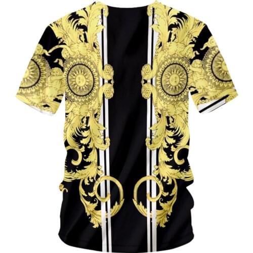 Fashion 3D Printed T-shirts Homme Golden Flower Graphic Tees Hip Hop Style Comfortable Summer Hombre T Shirt Unisex Camisetas