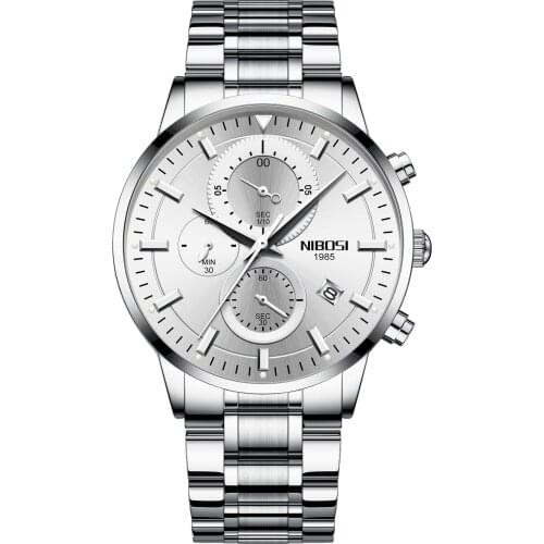 NIBOSI Stainless Steel Skeleton Fashion Mens Watches with Black Gold Top Brand Luxury Sports Quartz Watch Men Relogio Masculino