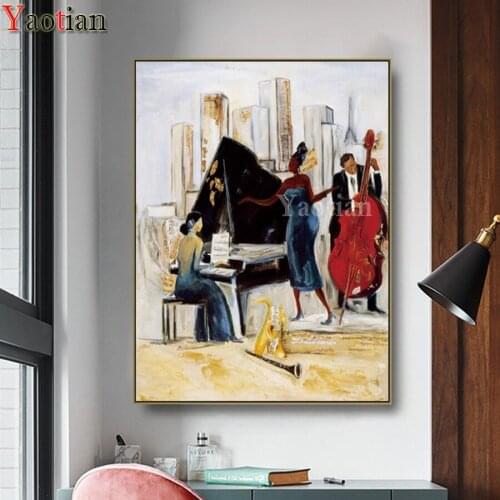 NEW diamond painting Jazz Band Singing woman picture 5d diamond embroidery Painting home Decor,3d diy Handmade gift