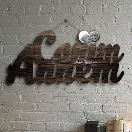 Personalized Dear Mom Design Picture Wood Wall Plate (Model 1-6)